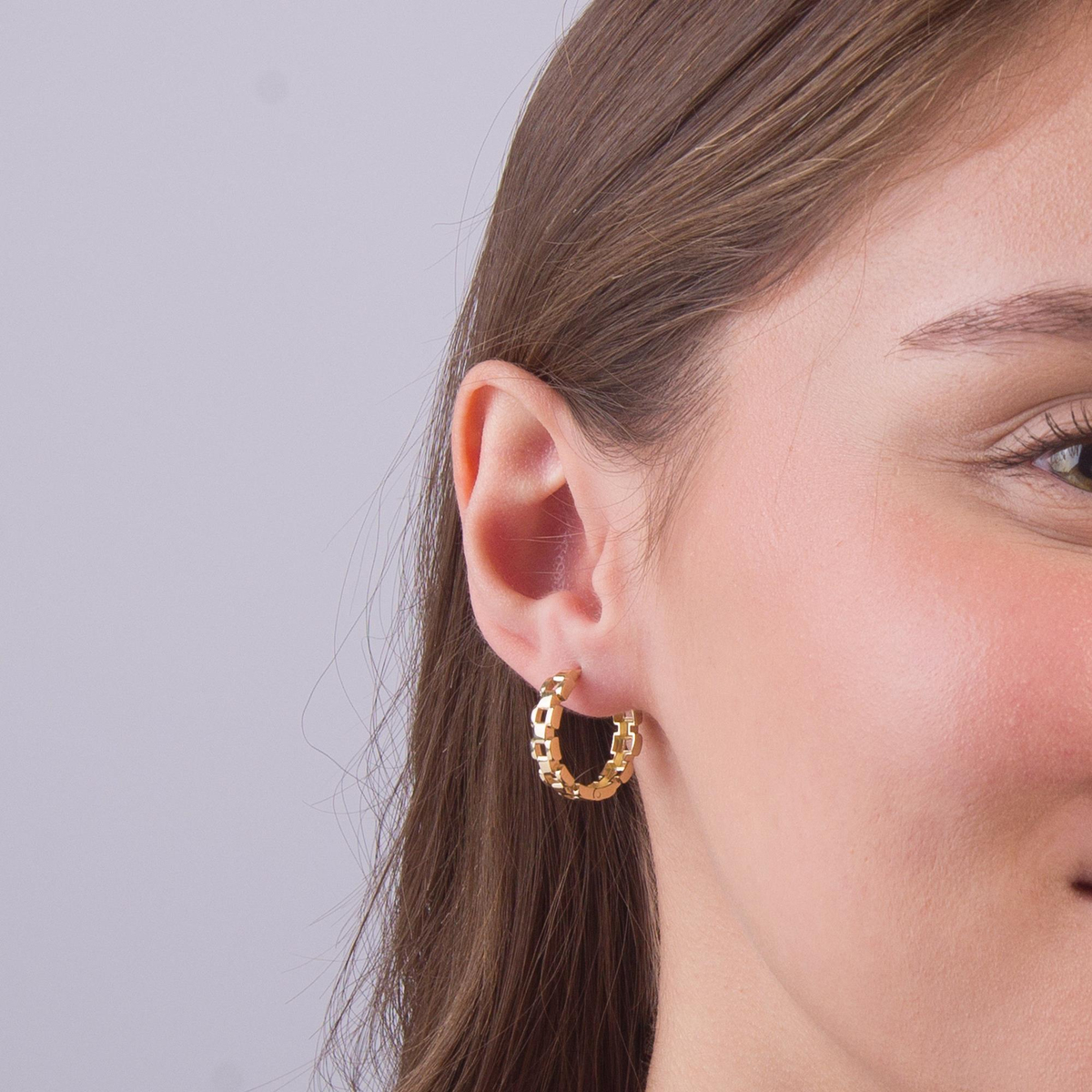 14 Ayar Altın Halka Küpe