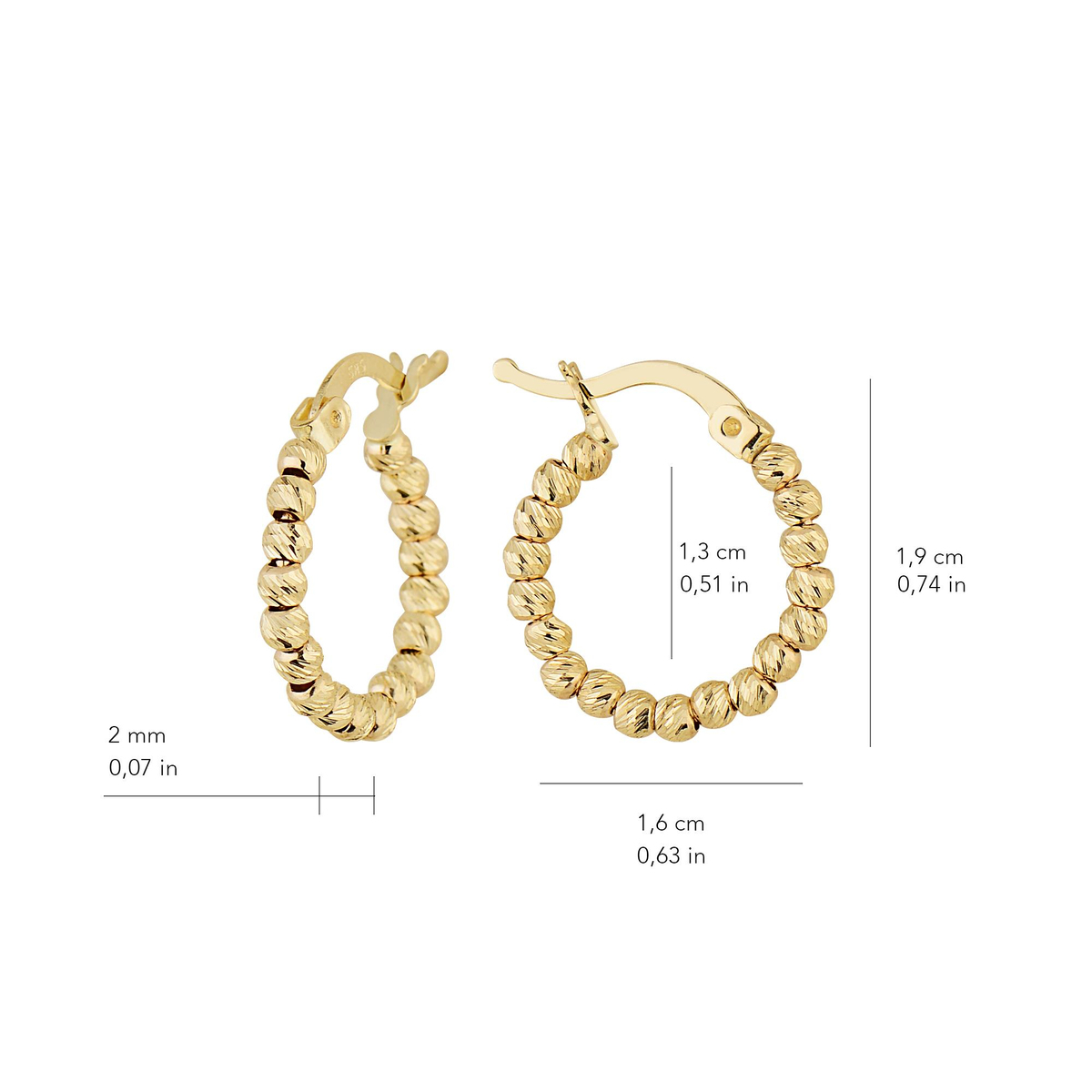 14 Ayar Dorika Toplu Halka Küpe