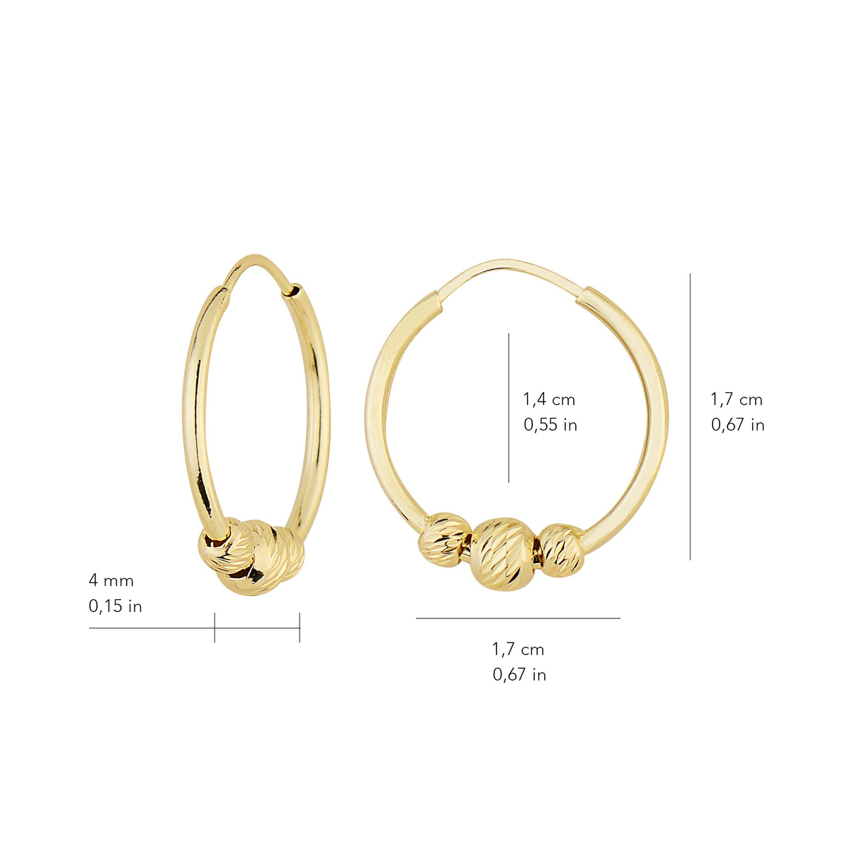 14 Ayar Dorika Toplu Halka Küpe