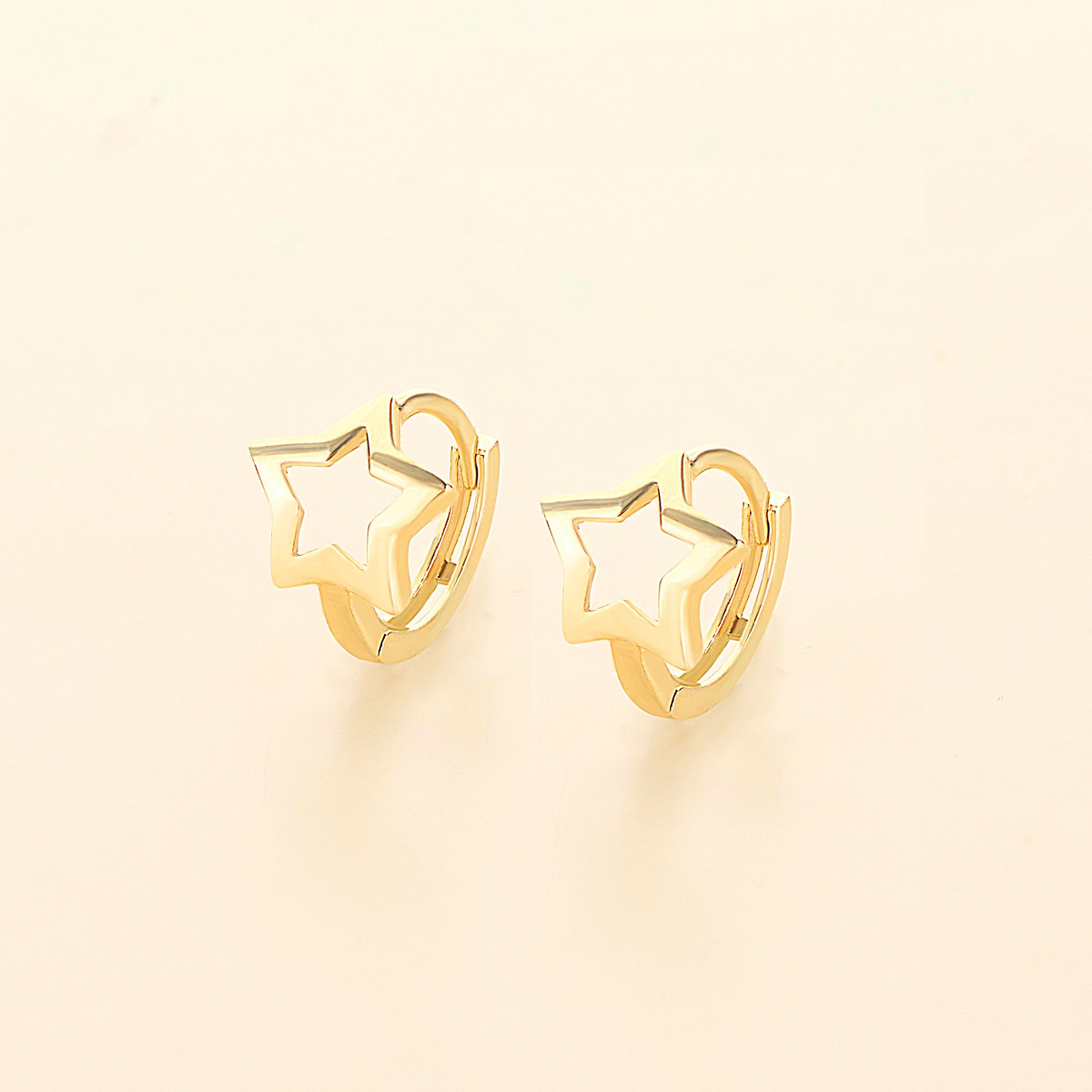 14 Ayar Minik Yıldız Halka Altın Küpe