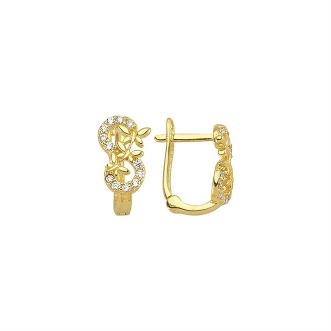 14 Ayar Sonsuzluk Taşlı Yusufçuk Altın Küpe