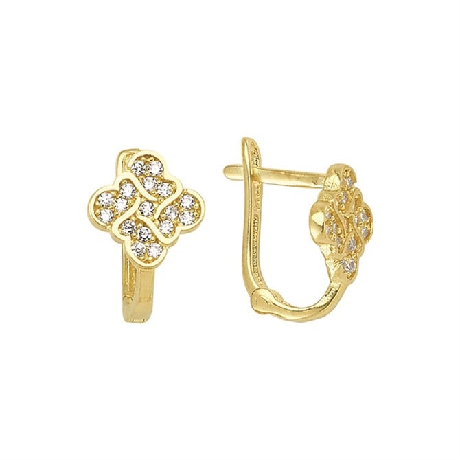 14 Ayar J Model Taşlı Altın Küpe