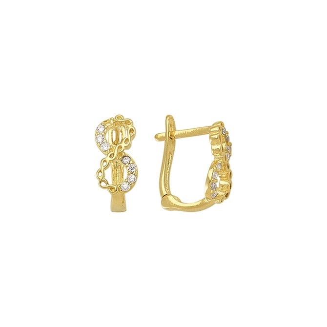 14 Ayar Sonsuzluk Taşlı Altın Küpe