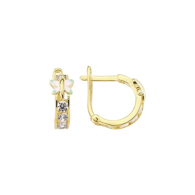 14 Ayar Kanallı Mineli Taşlı Altın Küpe