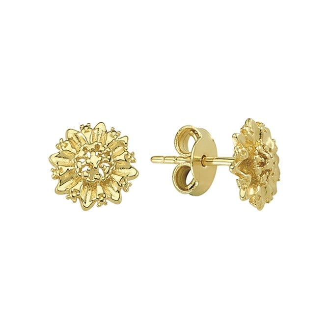 14 Ayar Çiçek Altın Küpe