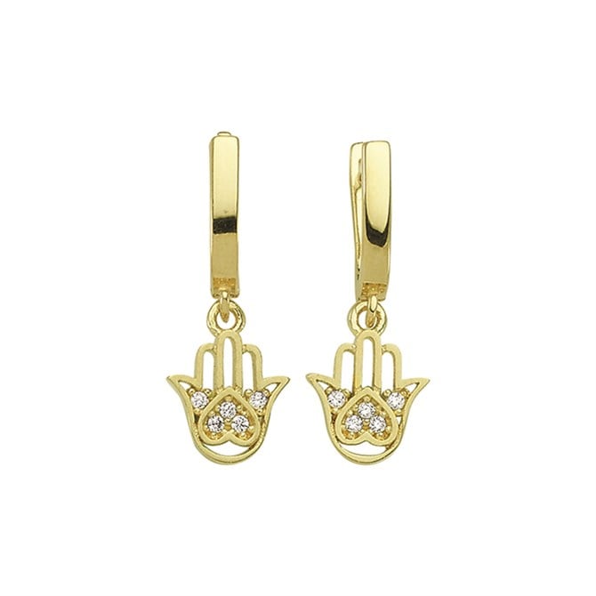 14 Ayar Sallantılı Taşlı Altın Küpe