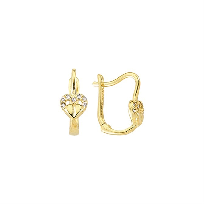 14 Ayar Soru Model Taşlı Altın Küpe