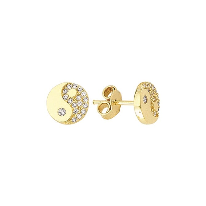 14 Ayar Taşlı Altın Sonsuzluk Küpe