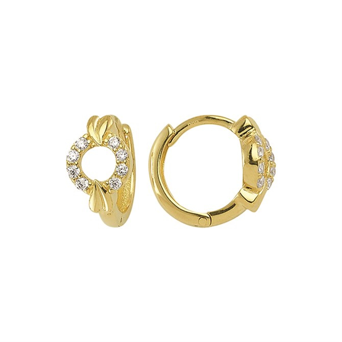 14 Ayar Taşlı Halka Altın Küpe