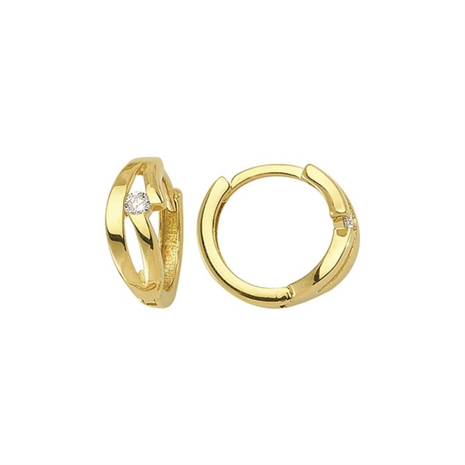 14 Ayar Taşlı Halka Altın Küpe