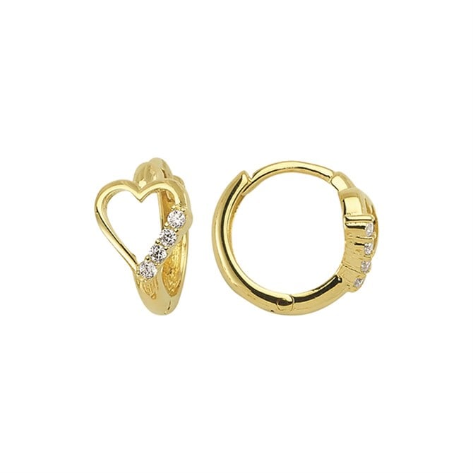 14 Ayar Taşlı Halka Altın Küpe