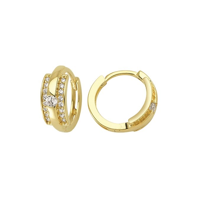 14 Ayar Taşlı Halka Altın Küpe