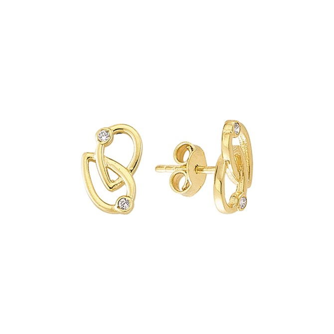 14 Ayar Tektaş Altın Küpe