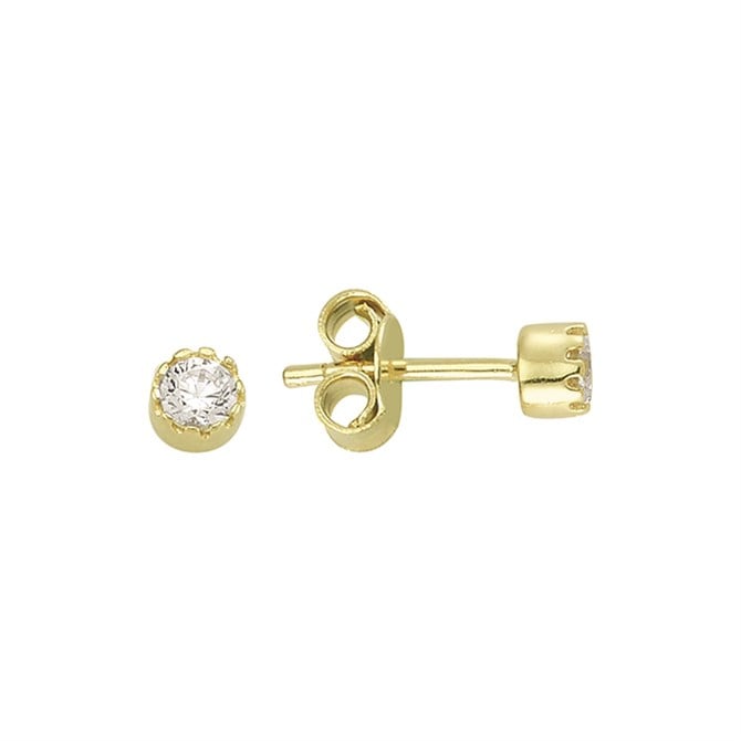 14 Ayar Tektaş Altın Küpe