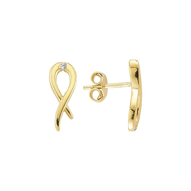 14 Ayar Tektaş Altın Küpe