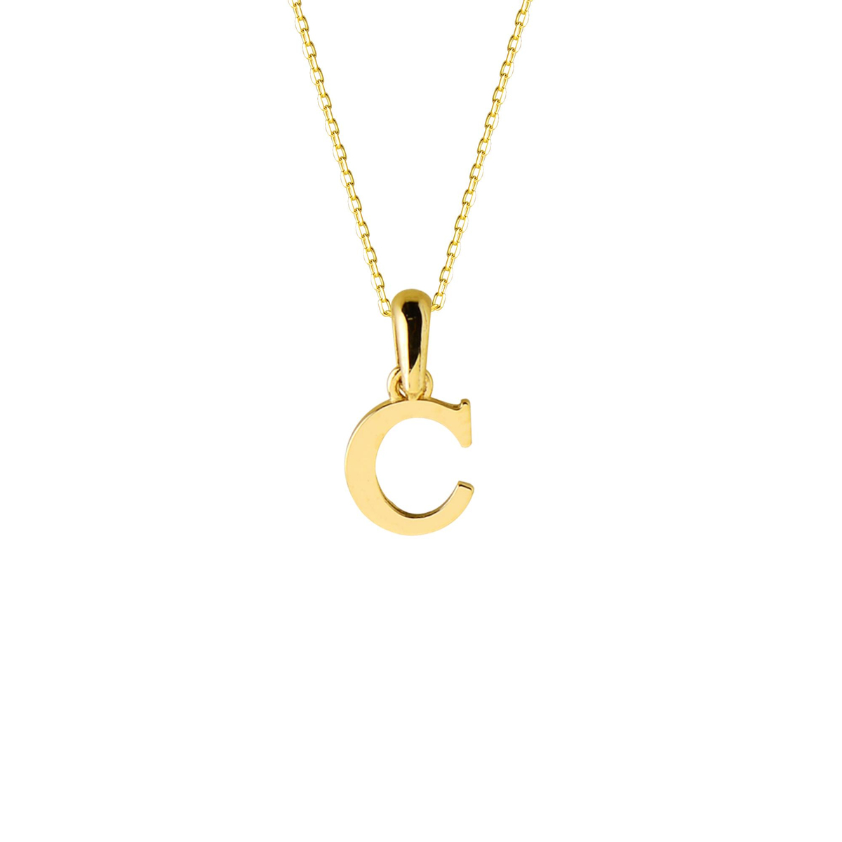 14 Ayar Altın C Harfi Kolye