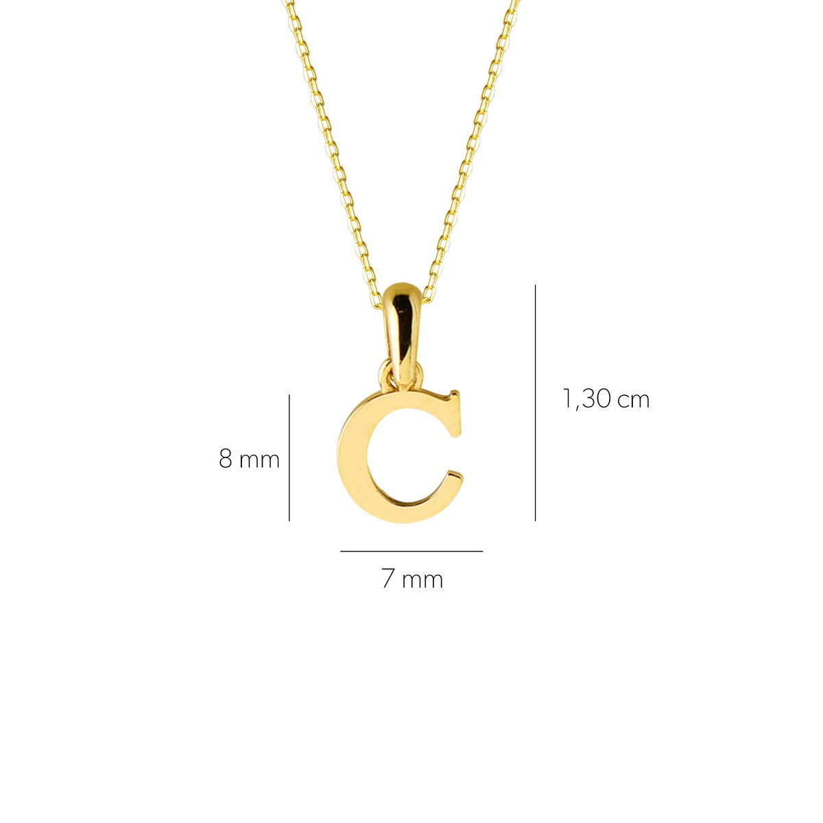 14 Ayar Altın C Harfi Kolye