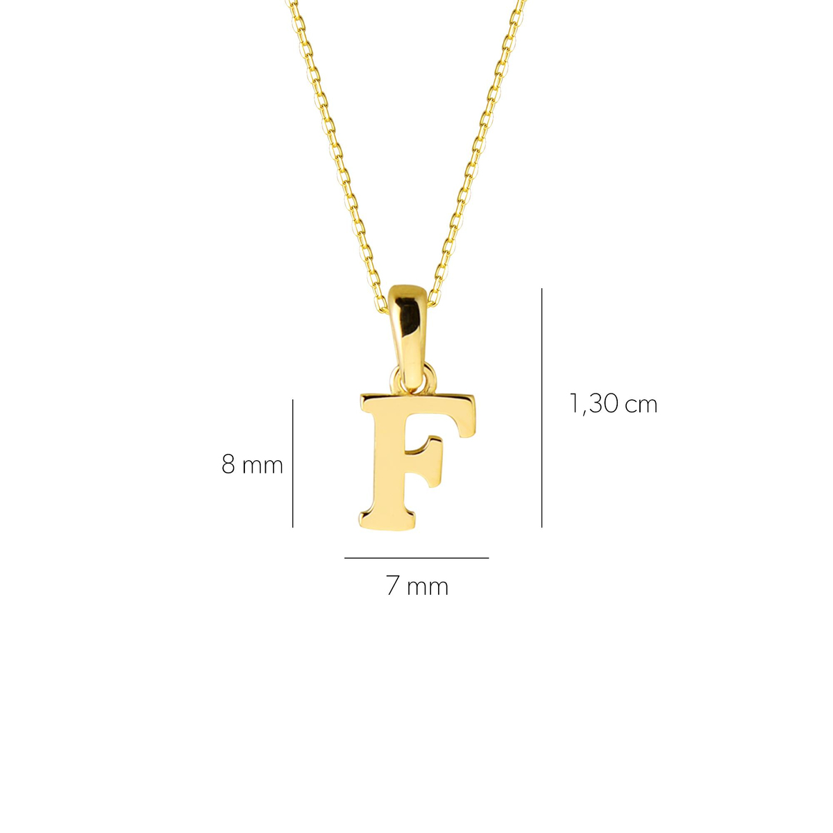 14 Ayar Altın F Harfi Kolye