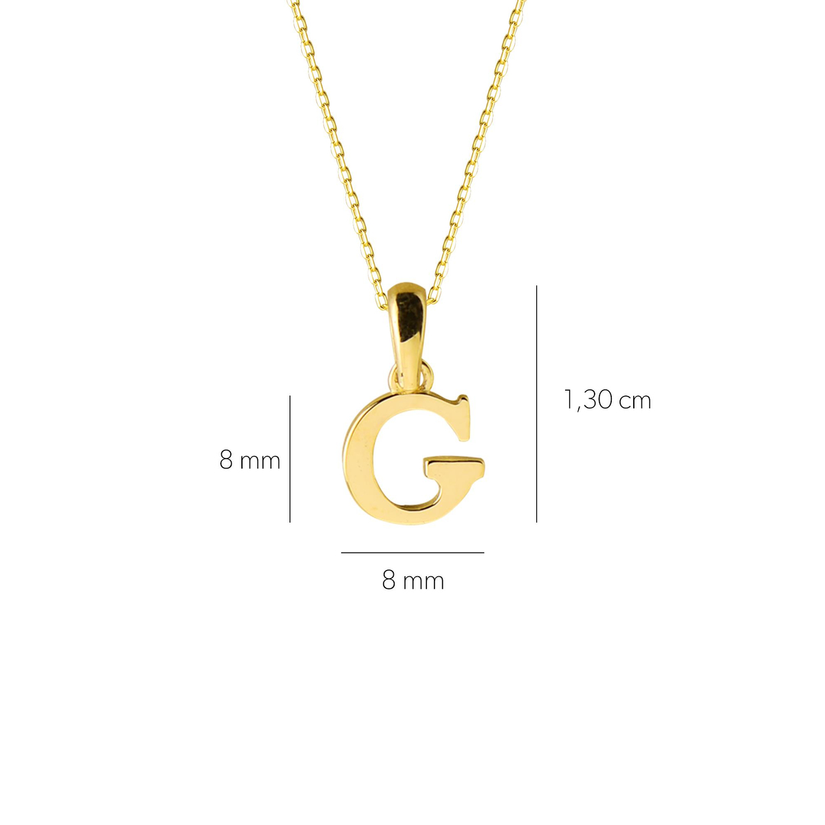 14 Ayar Altın G Harfi Kolye