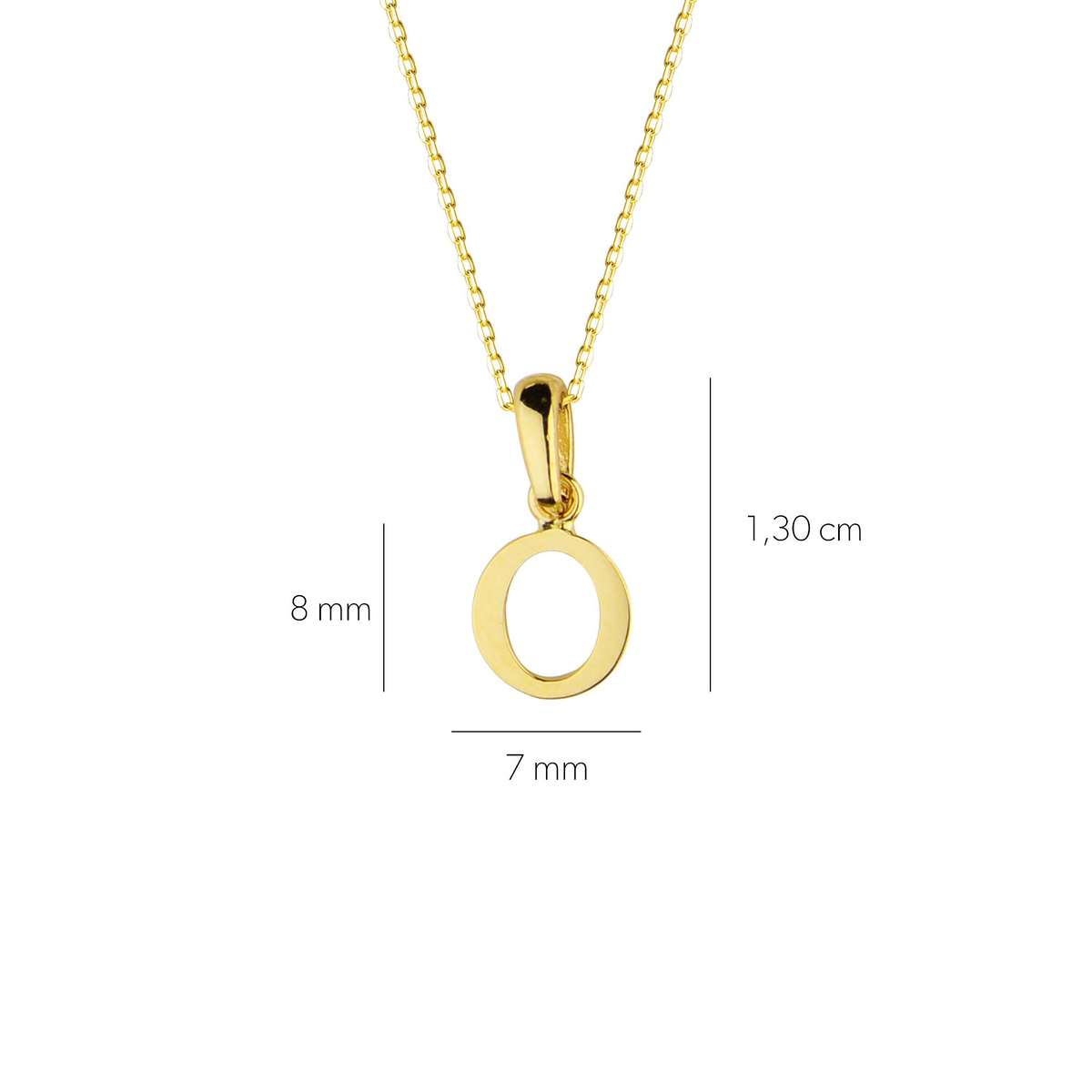 14 Ayar Altın O Harfi Kolye