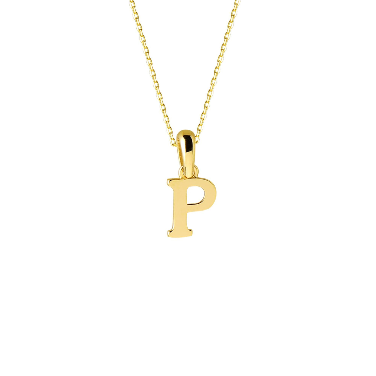 14 Ayar Altın P Harfi Kolye