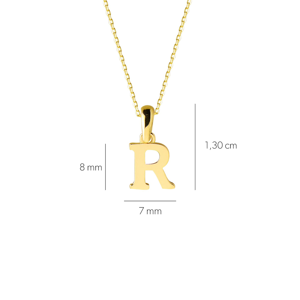 14 Ayar Altın R Harfi Kolye