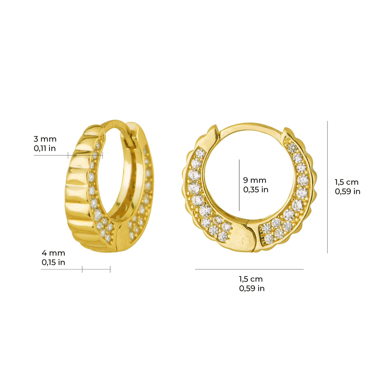 14 Ayar Halka Altın Küpe