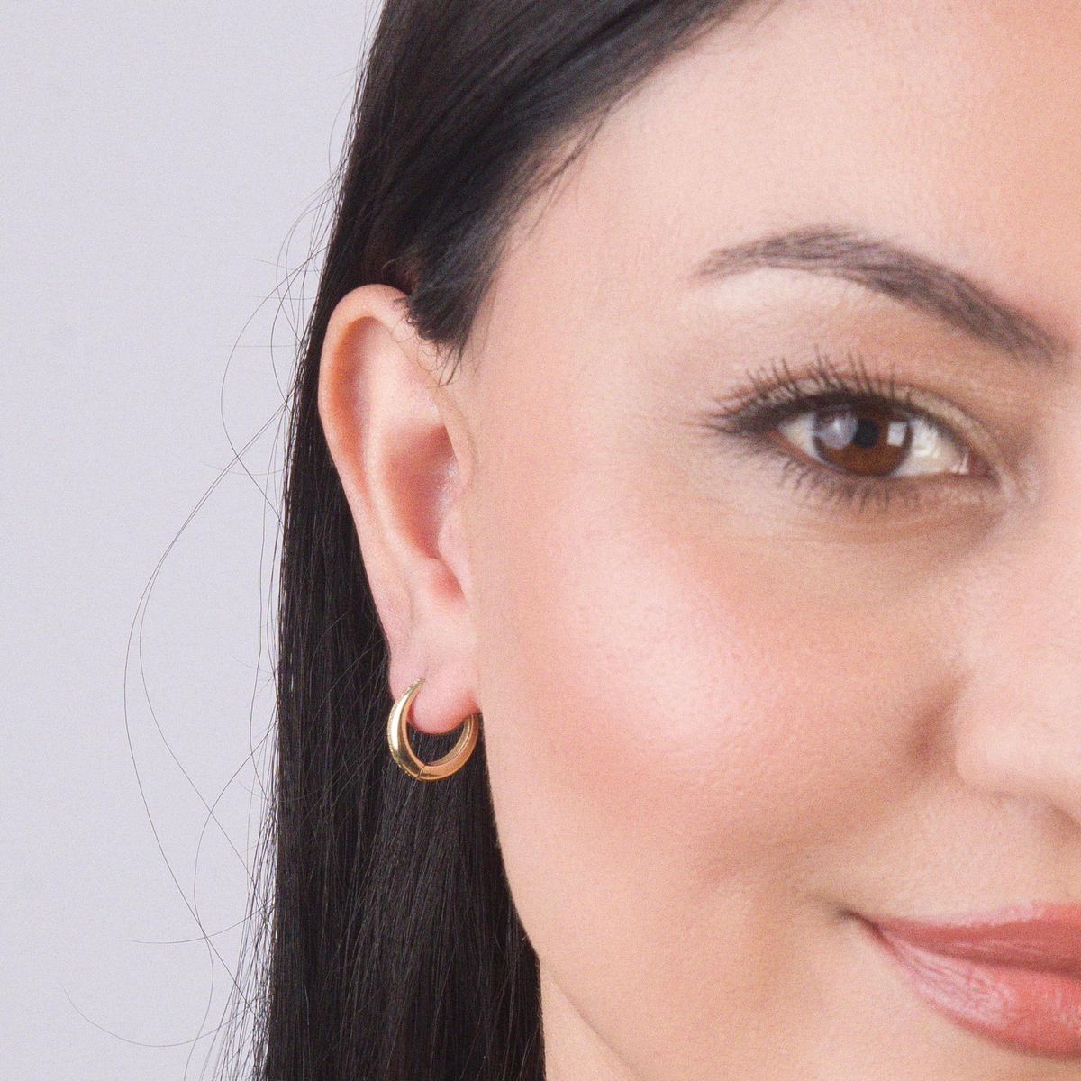 14 Ayar Halka Altın Küpe