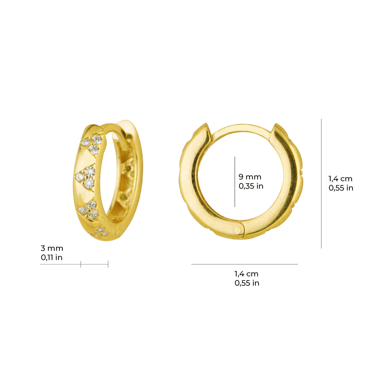 14 Ayar Halka Altın Küpe