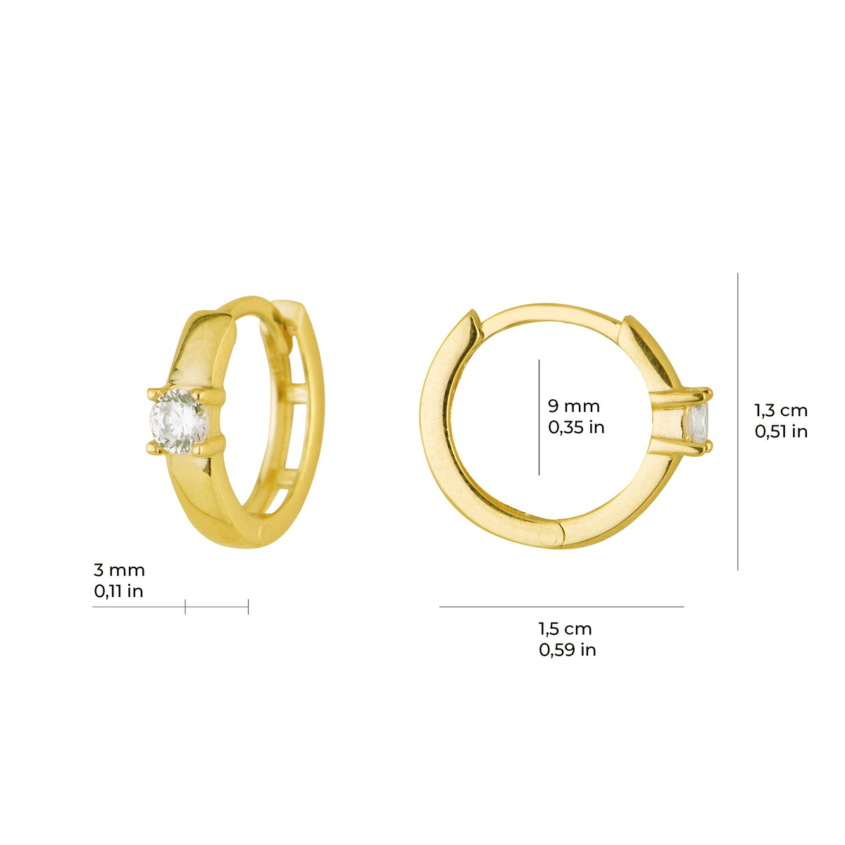 14 Ayar Halka Altın Küpe