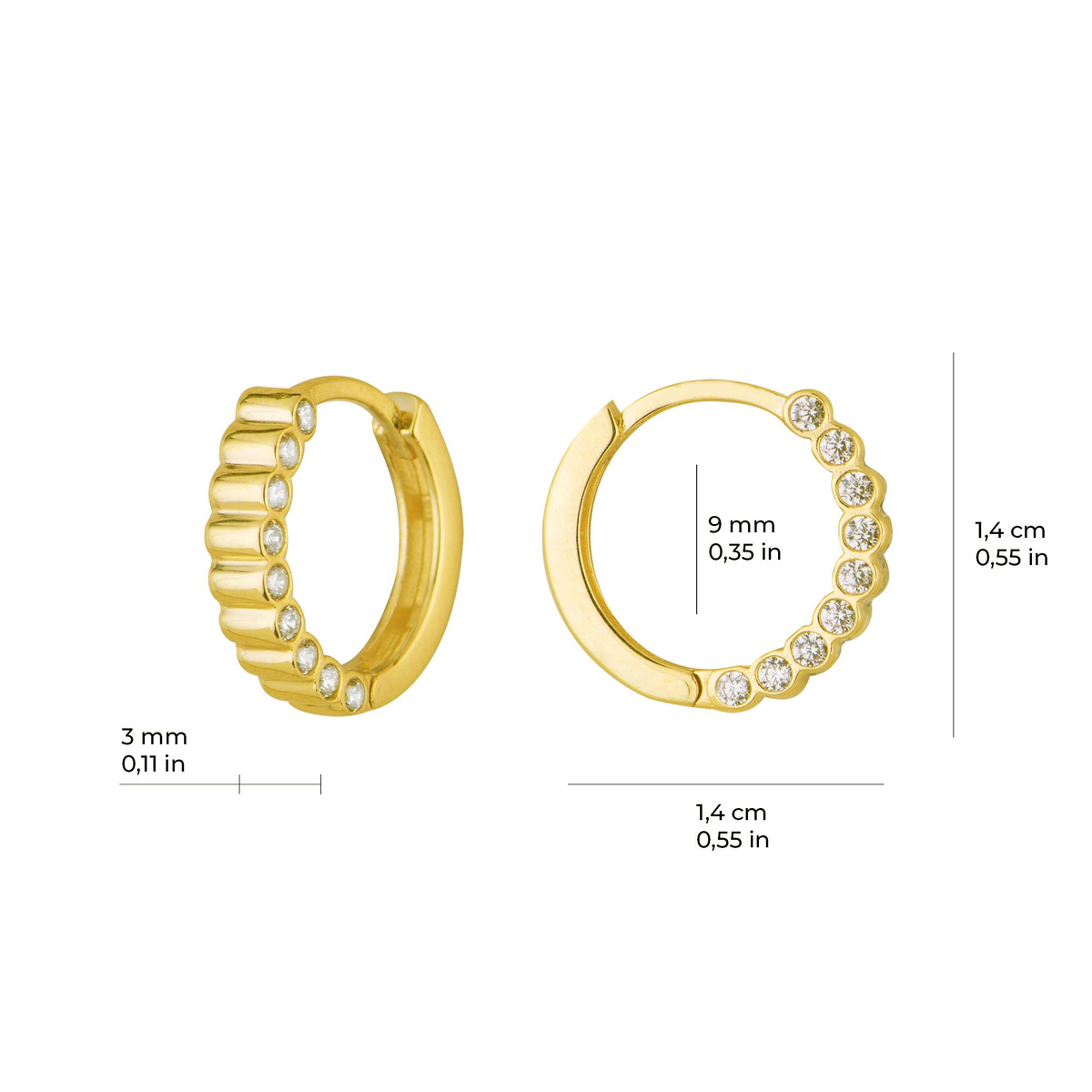 14 Ayar Halka Altın Küpe