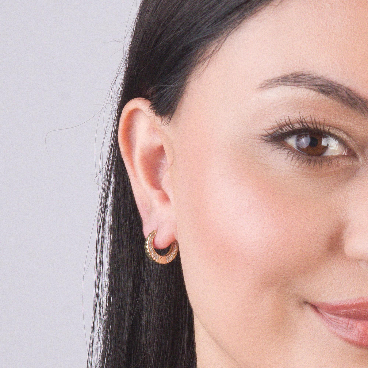 14 Ayar Halka Altın Küpe