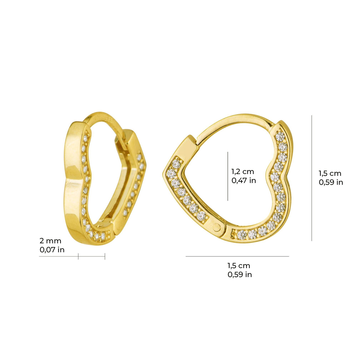 14 Ayar Halka Altın Küpe