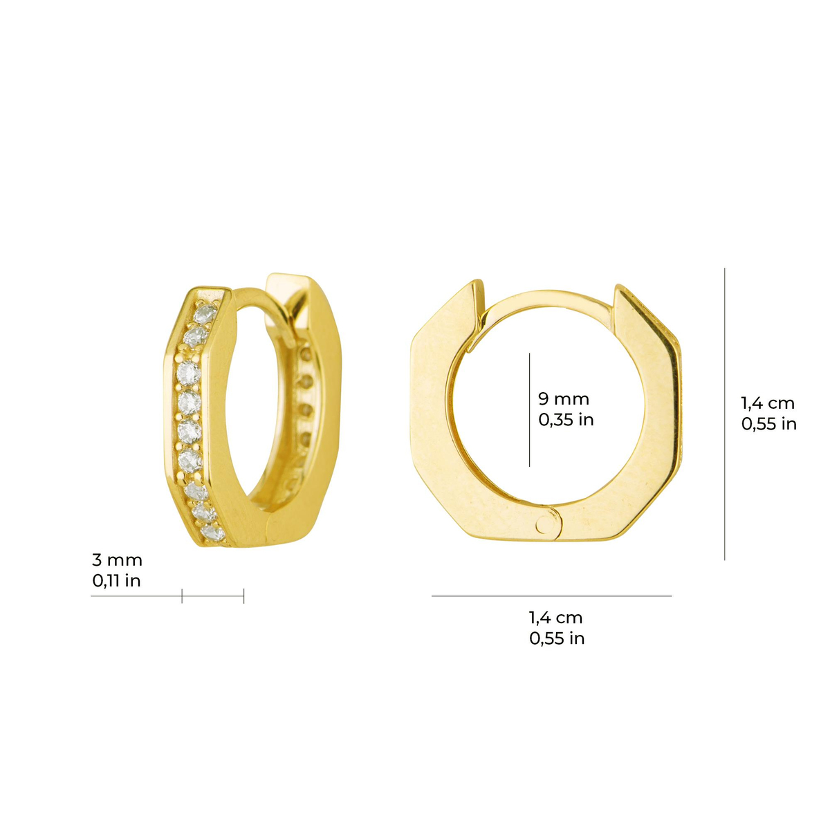 14 Ayar Halka Altın Küpe