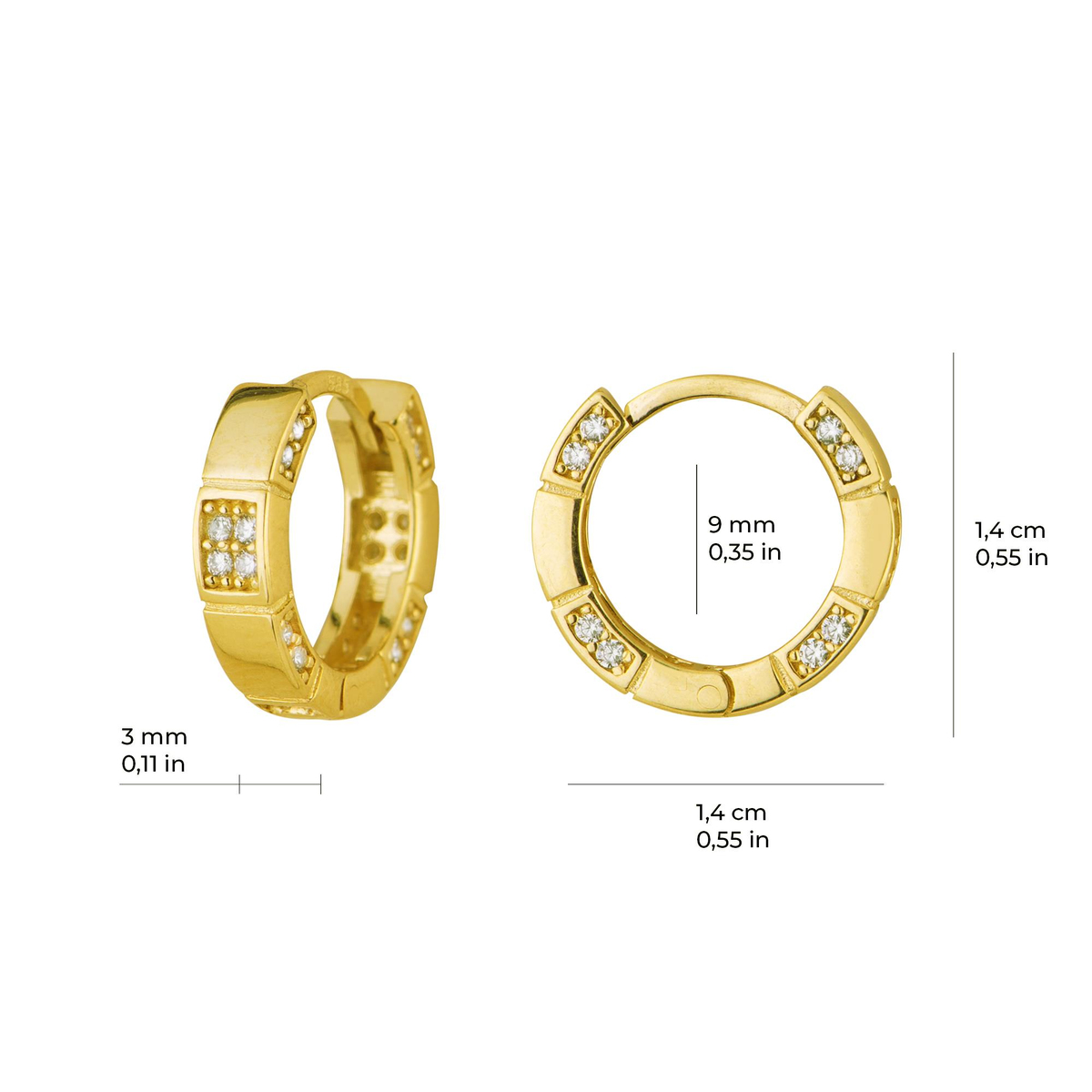 14 Ayar Halka Altın Küpe