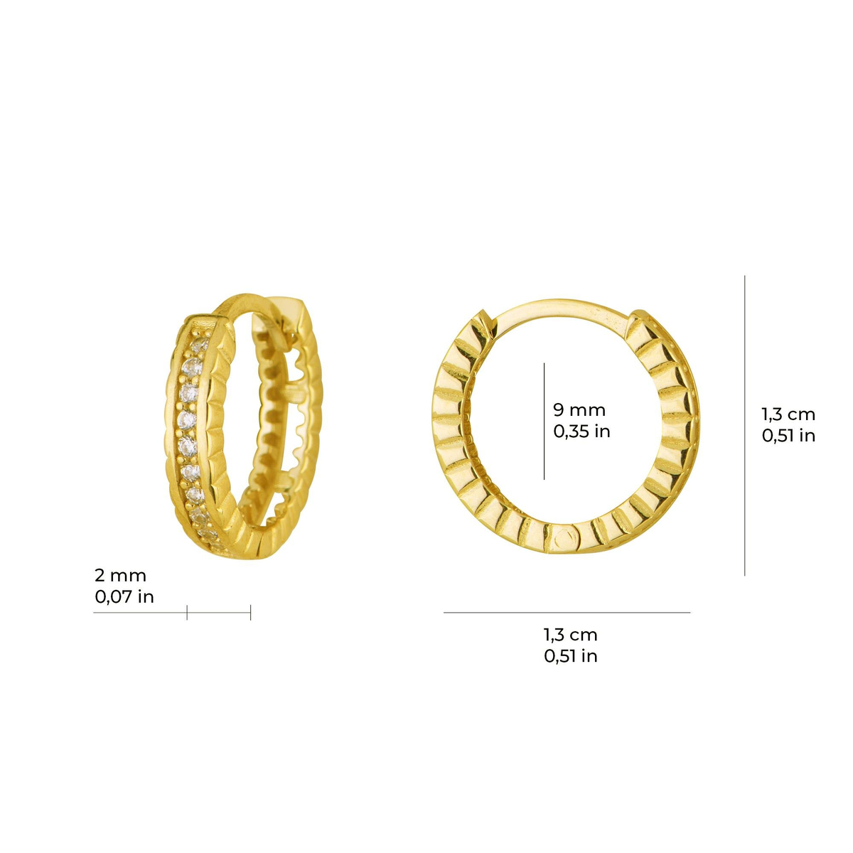 14 Ayar Halka Altın Küpe