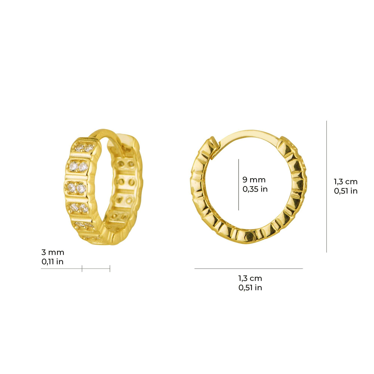 14 Ayar Halka Altın Küpe