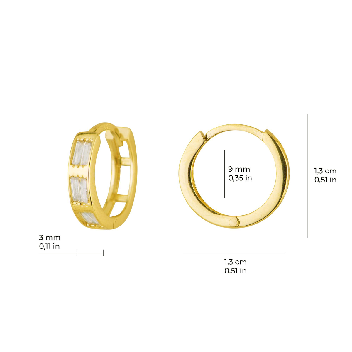 14 Ayar Halka Altın Küpe