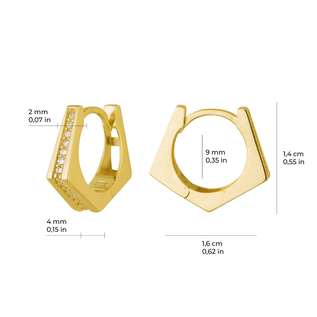 14 Ayar Halka Altın Küpe