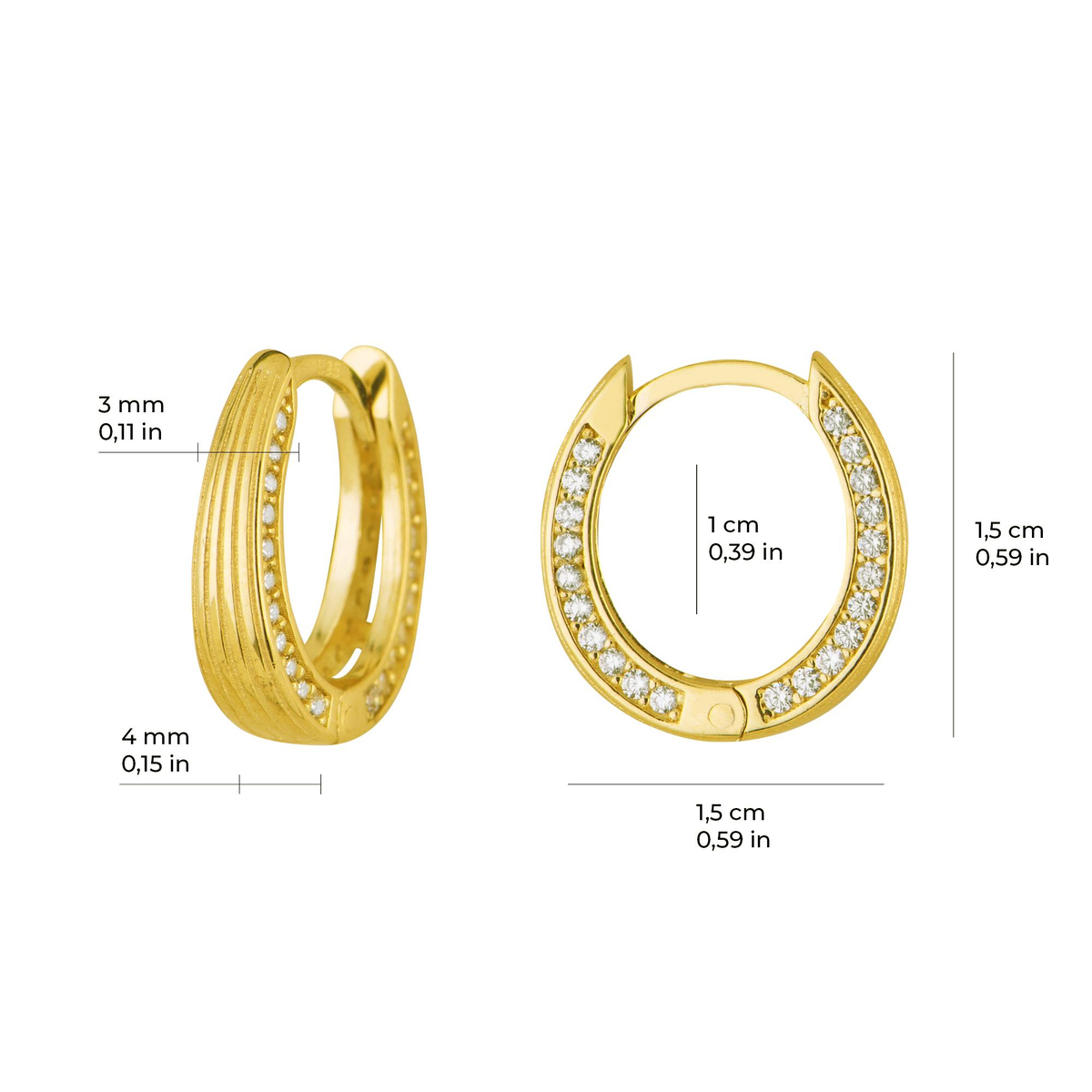 14 Ayar Halka Altın Küpe