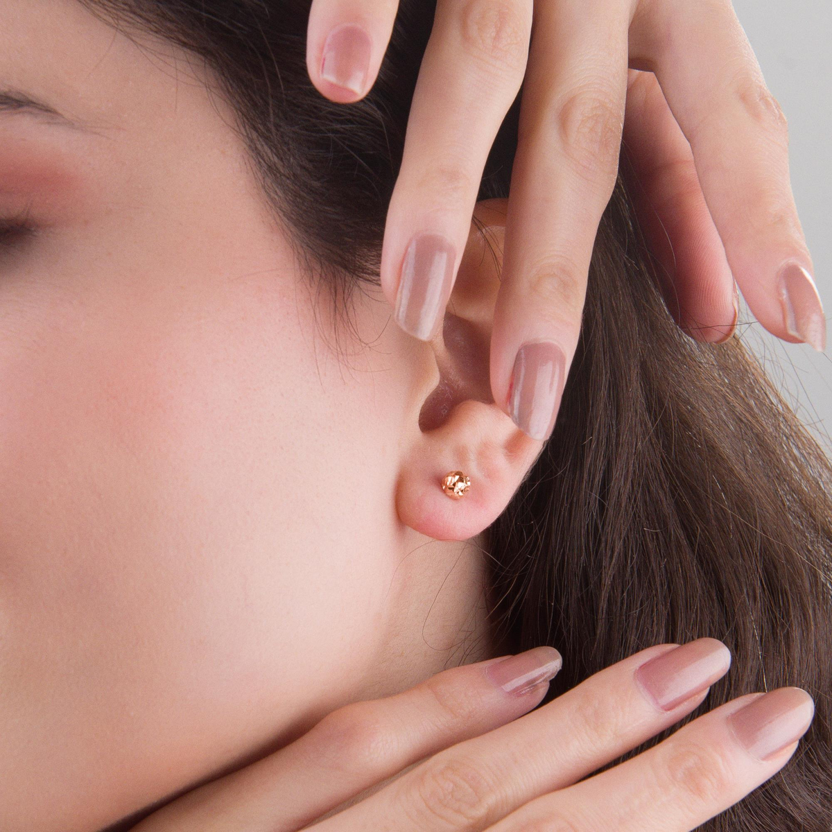 14 Ayar 5 mm Altın Top Küpe