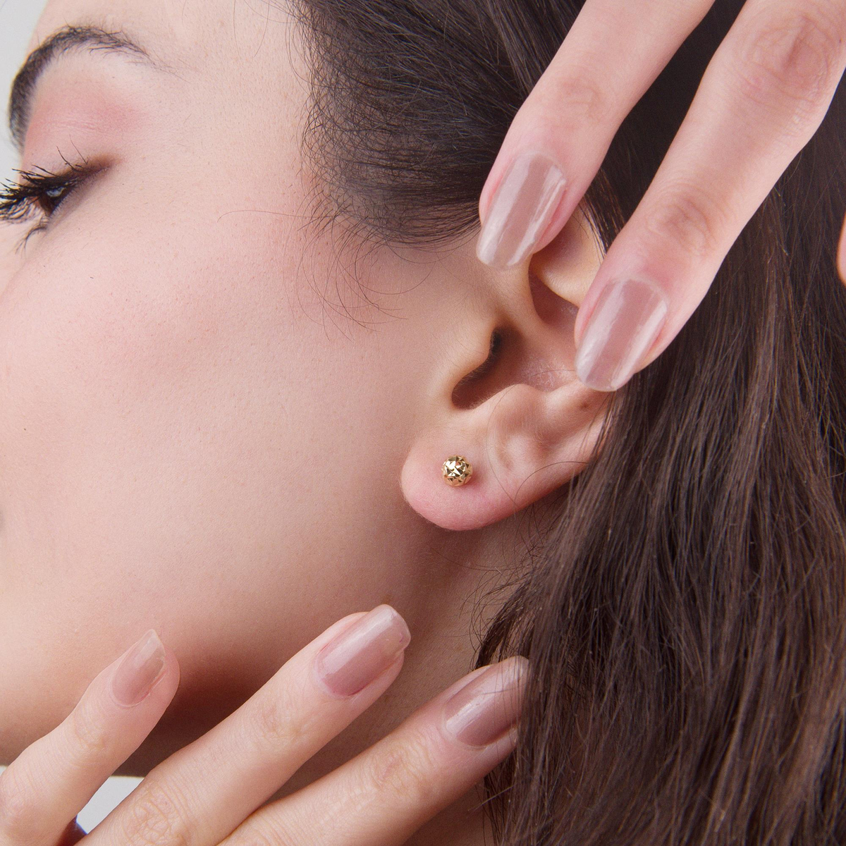 14 Ayar 5 mm Altın Top Küpe