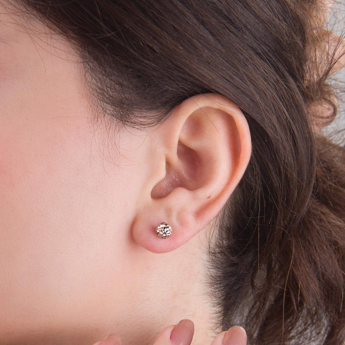 14 Ayar 6 mm Altın Top Küpe