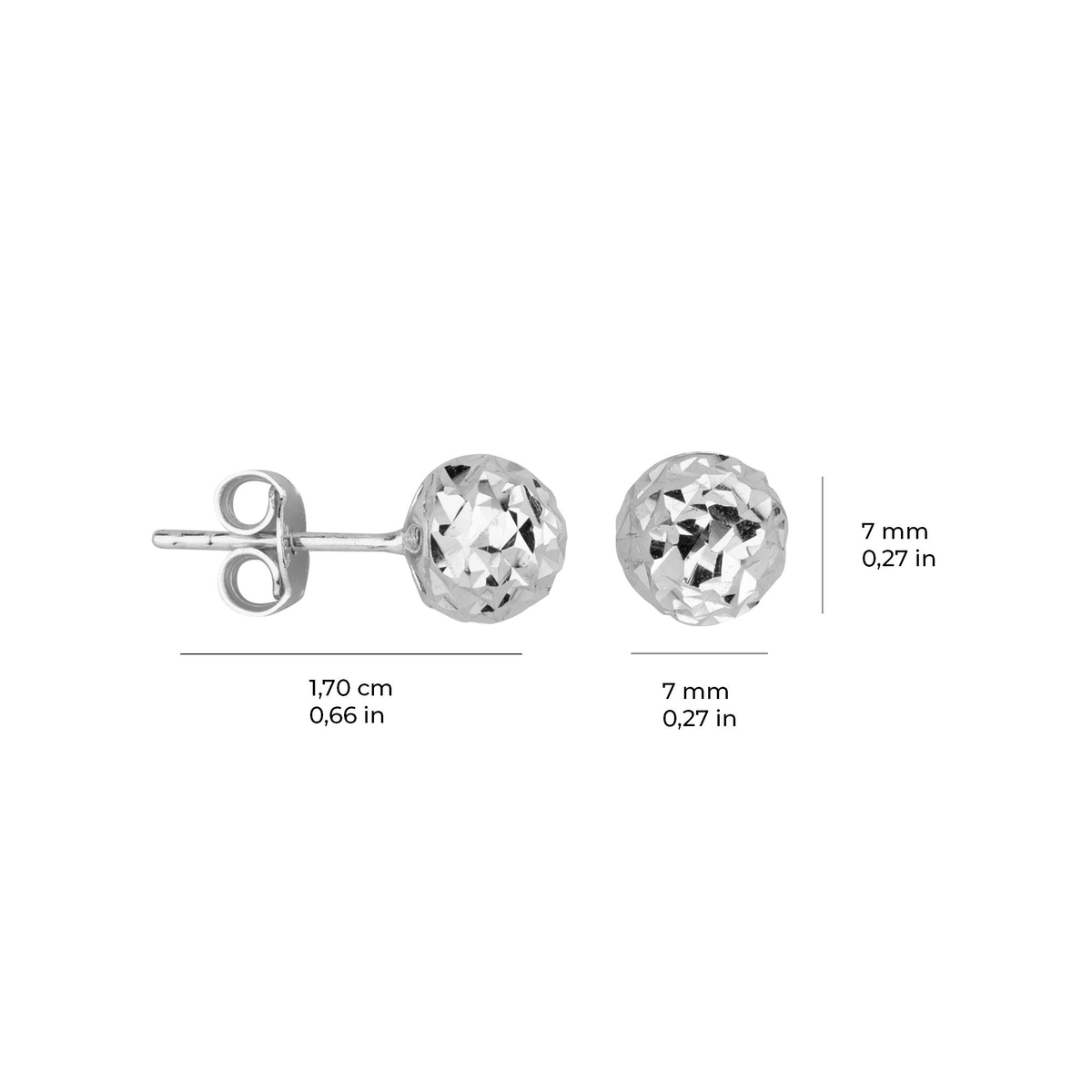 14 Ayar 7 mm Altın Top Küpe