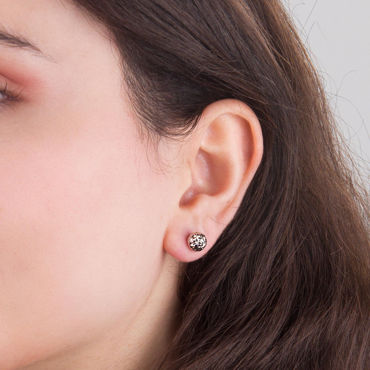 14 Ayar 7 mm Altın Top Küpe