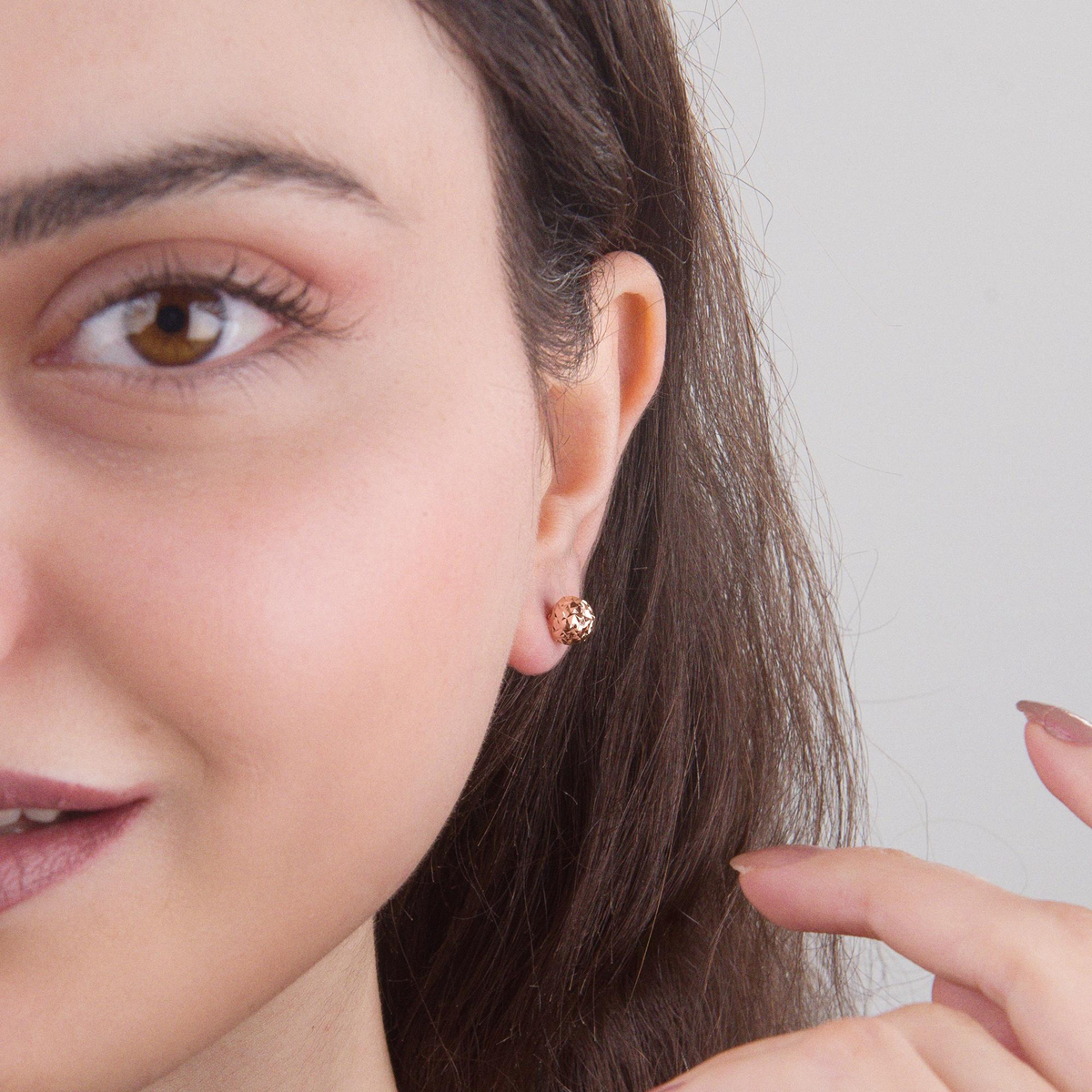 14 Ayar 7 mm Altın Top Küpe