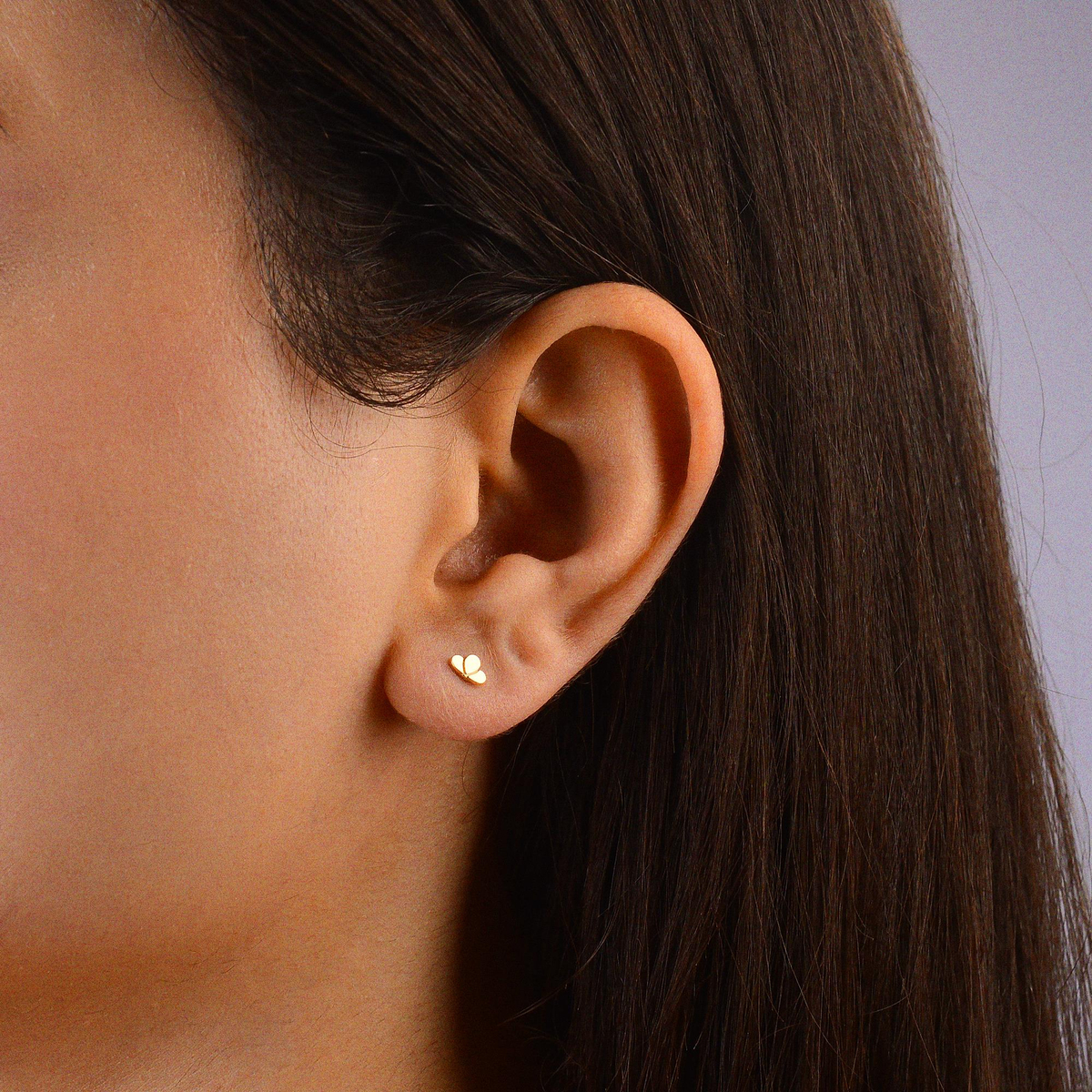 14 Ayar Altın Minik Bulut Küpe