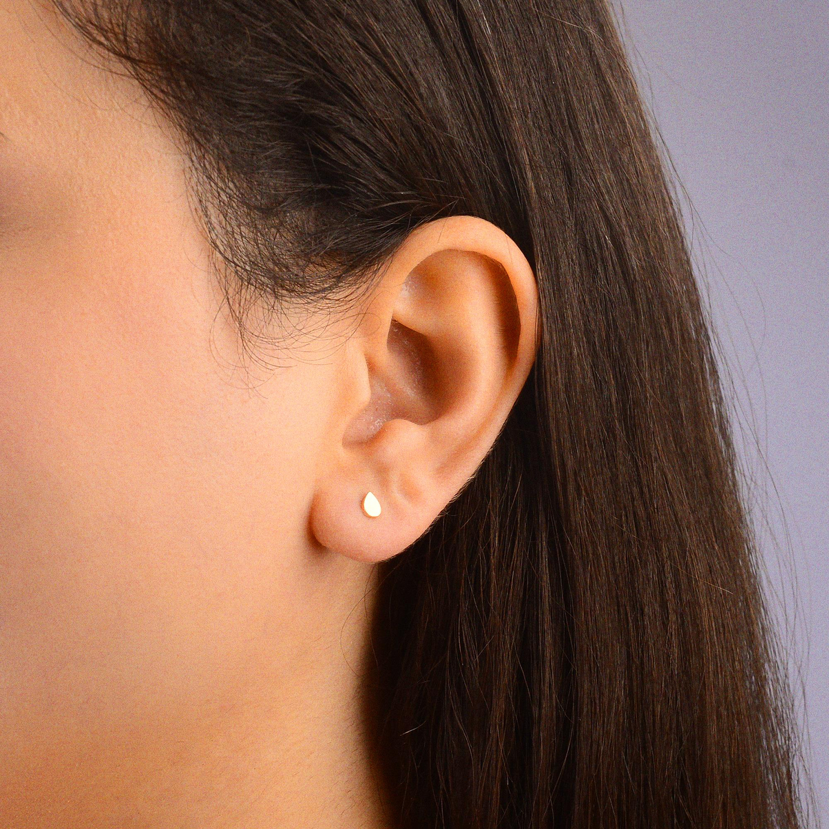 14 Ayar Altın Minik Damla Küpe