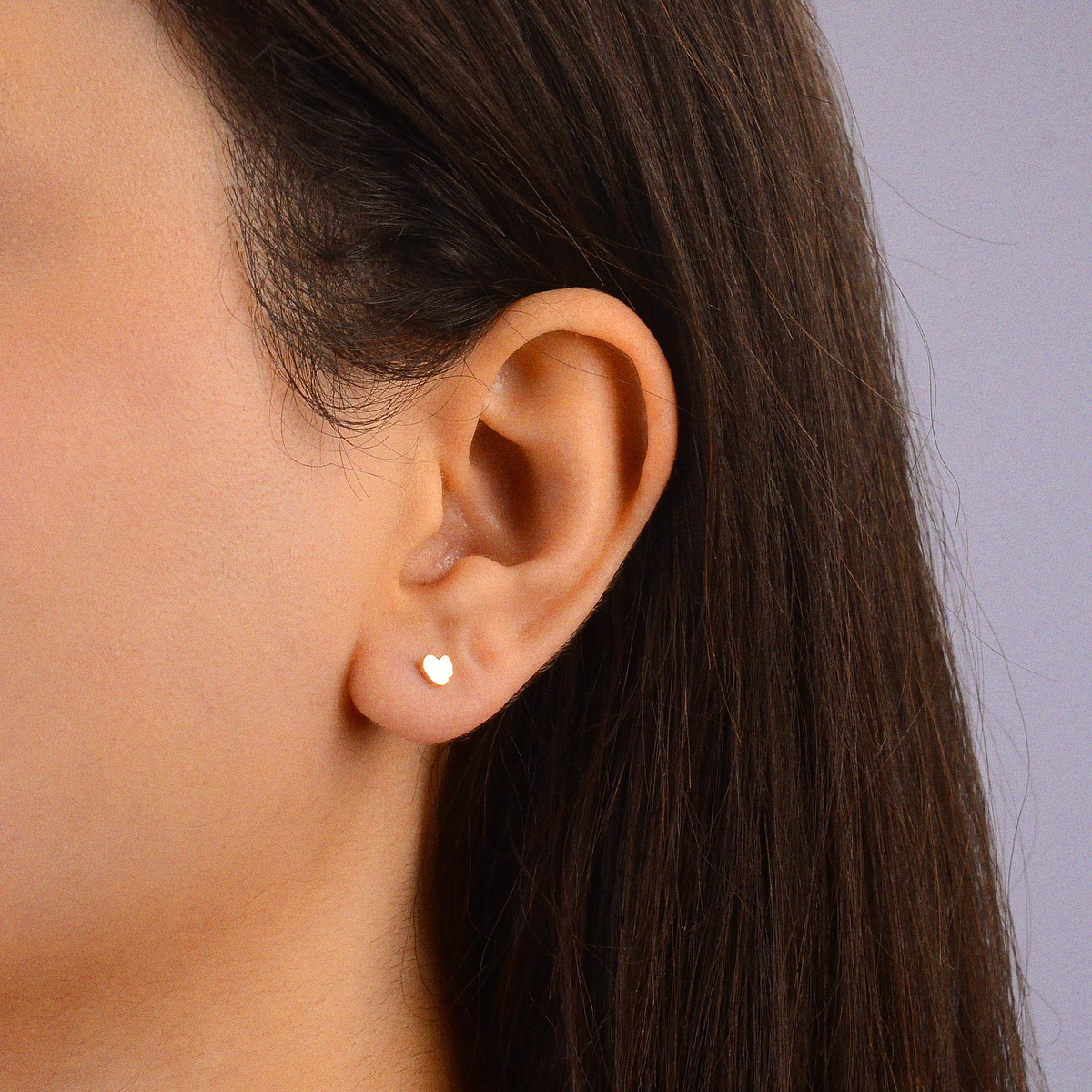 14 Ayar Altın Minik Kalp Küpe