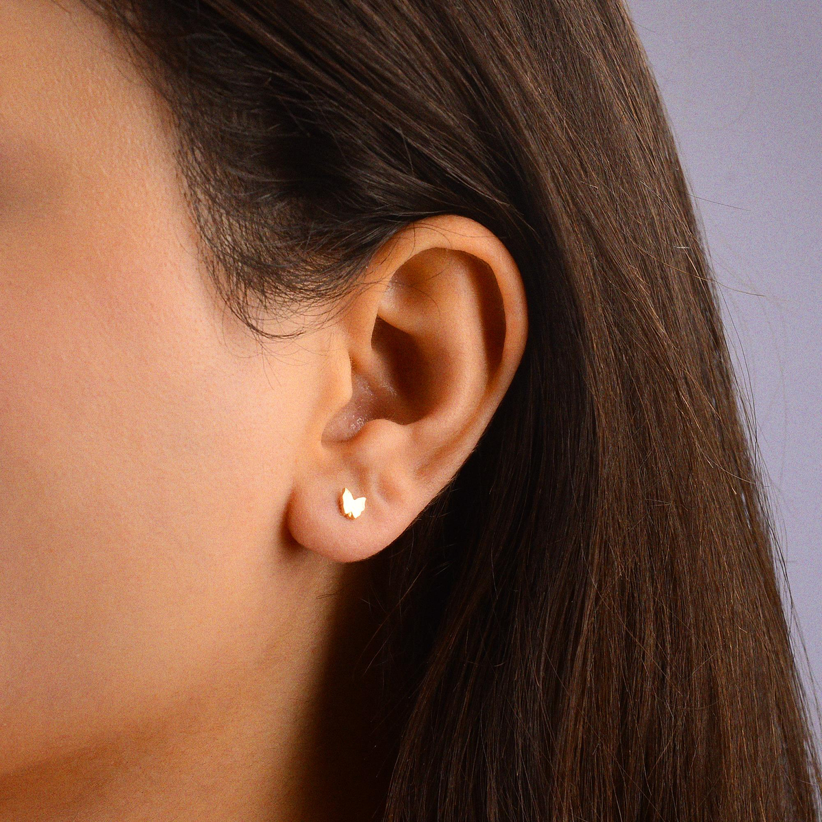 14 Ayar Altın Minik Kelebek Küpe